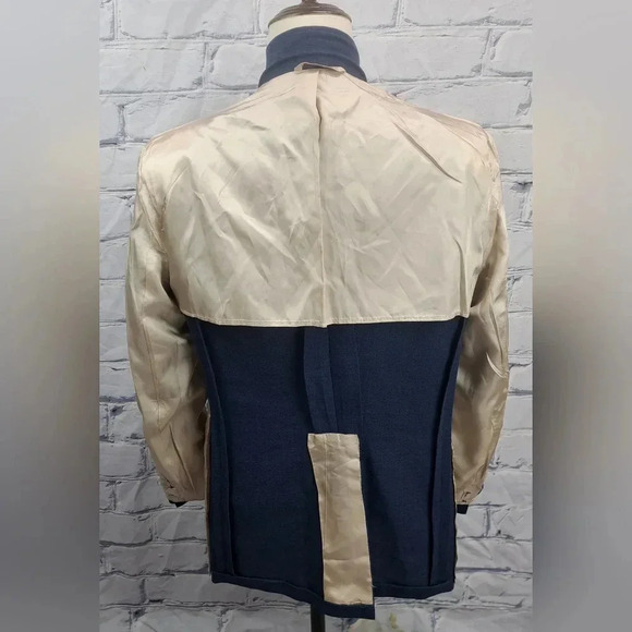 Vintage 80s 90s Stafford Men's Blazer Sport Coat Tailored in USA Blue 43R  42R - Picture 14 of 16